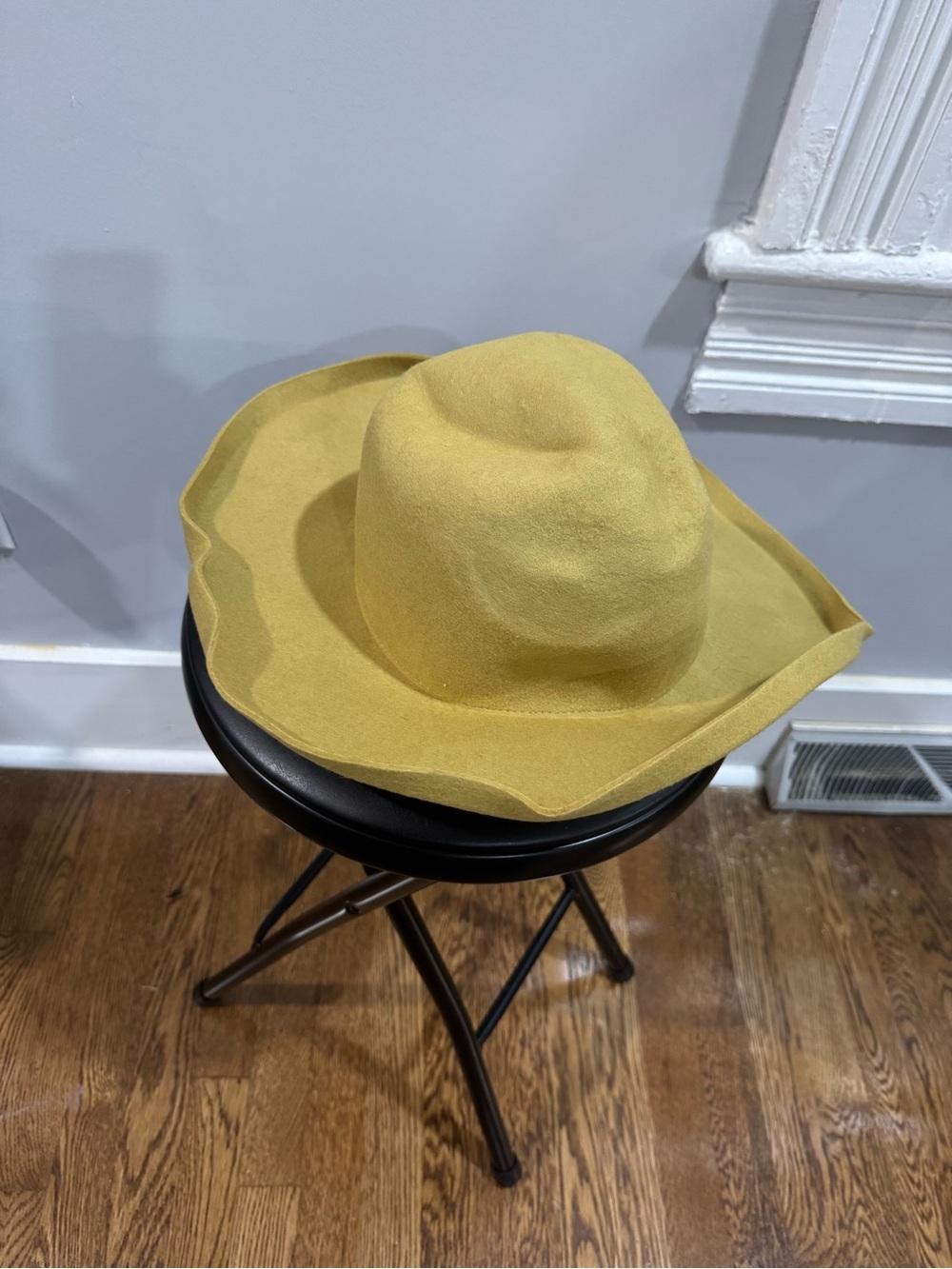 Universal Thread Mustard Wide-Brim Felt Fedora Hat